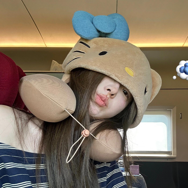 Tech Accessories For Travel - Hello Kitty Hooded Pillow Neck Protector
