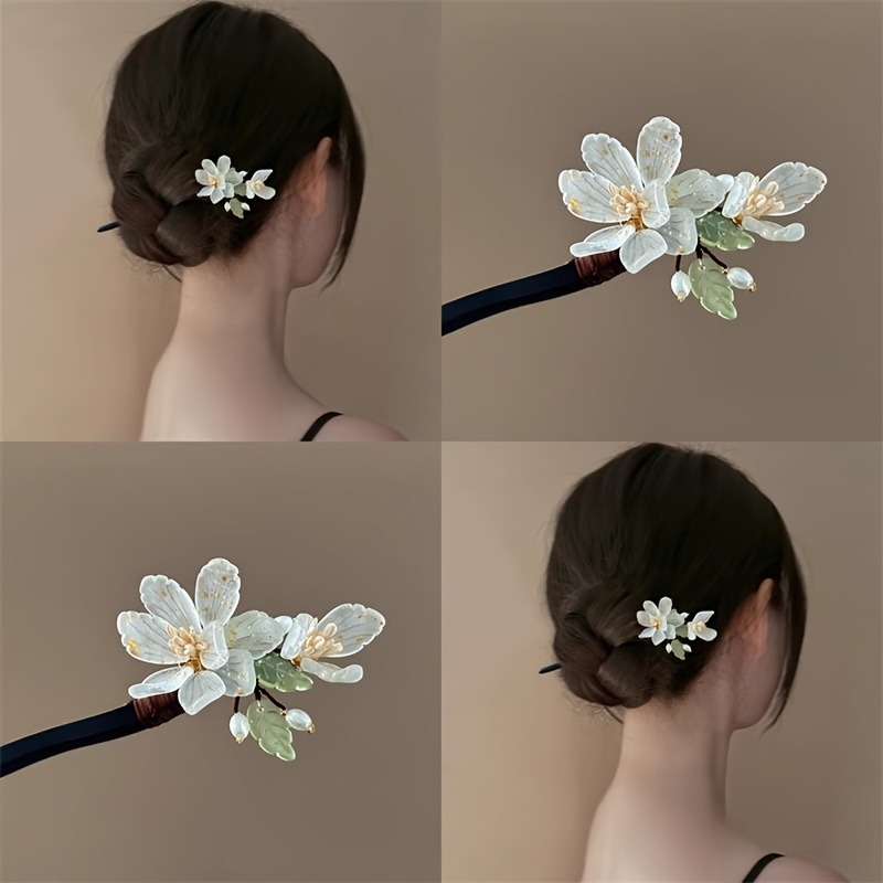Tech Hair Accessories - 1PC New Chinese Magnolia Flower Ball