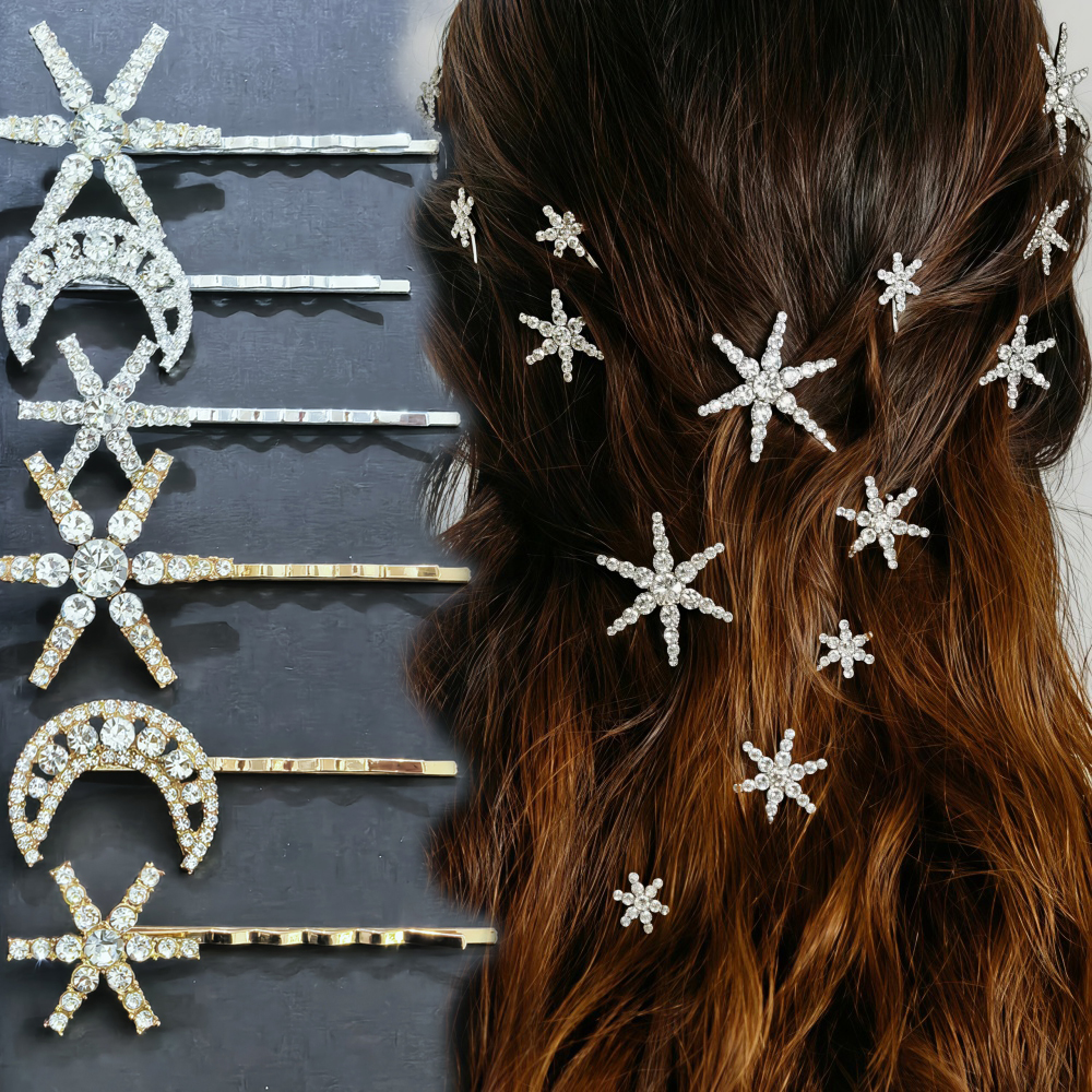 3/4 pcs set Crystal Star Hairp – обзор и цена Tech Hair Accessories